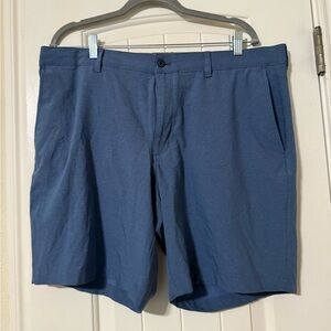 Hogan Men's Slate Blue Flat Front Shorts